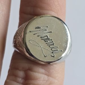 Vintage Mommy ring silver tone engraved adjustable mother's day mom